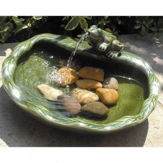  Fuente de baño solar para pájaros con rana de cerámica SmartSolar | eBay 