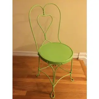 Silla de heladería vintage de hierro forjado silla verde 