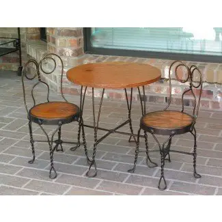  mesa y sillas antiguas de bistro - Antique Ice Cream Parlor 