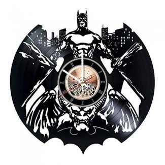 Batman Vinyl Record Wall Clock - Decoración de la pared de la sala de estar o del hogar - Ideas de regalos para hombres y mujeres, niños - Superhero Movie Unique Art Design 