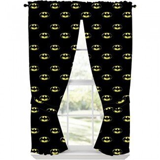  Batman Emblem Cortina de dos paneles con cortinas corbatas 84 "Wx63" L 
