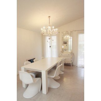  Magnífica mesa de comedor y silla blancas Shabby chic Dining Room 
