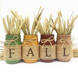  17 Shabby Chic Handmade Fall Mason Jar Ideas de decoración para 