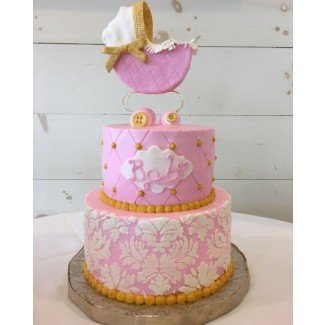  Shabby chic girl baby shower cake - pastel de Brandy-The 