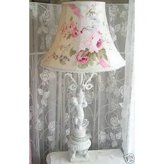 Shabby Victorian LAMP SHADE Antique FRENCH ROSE chic ... 