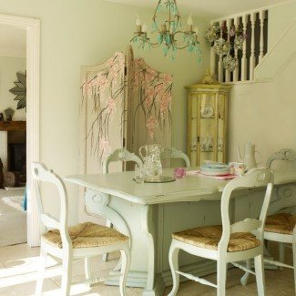 Mesa de comedor: Shabby Chic Willow Dining Table 