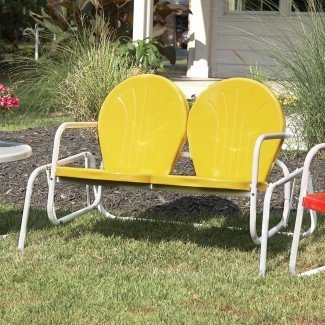  sillas de metal vintage al aire libre | Retro Metal Glider Lawn ... 