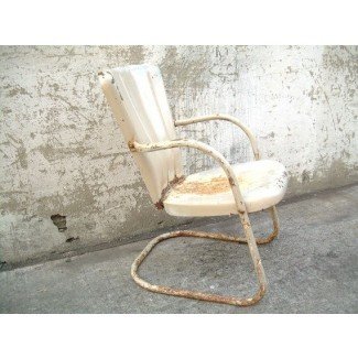  Retro Metal Lawn Chair Vintage Porch por TheArtifactoryStudio 