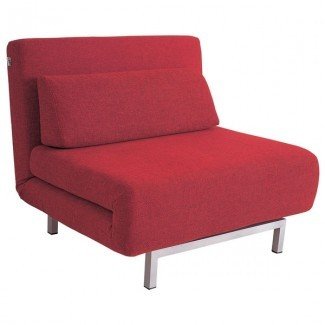  Elona Contemporary Convertible Chair - Red | DCG Stores 