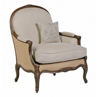  Chloe Oversized French Country Burlap Linen Bergere Accent ... 