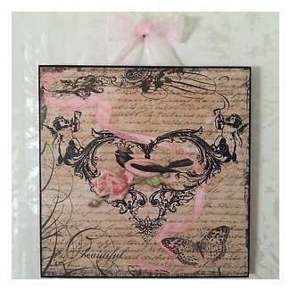  French Country Bird & Rose Plaque Wall Decor Cottage ... 
