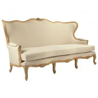  Sofá Vienne French Country Wing Back Beige | Kathy Kuo 