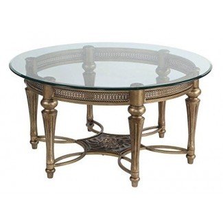 37506 Colección de mesa de cóctel redonda de Galloway con tapa de vidrio 