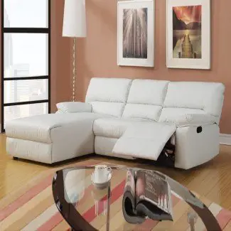 HomeOfficeDecoration | Pequeño sofá seccional con sillón reclinable 