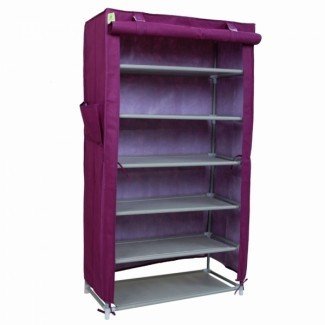  Práctico estante para zapatos de 6 niveles con cubierta púrpura | Alex 
