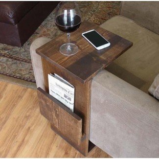  La ​​mesa auxiliar para sofá hecha a mano con ranura de almacenamiento lateral | 