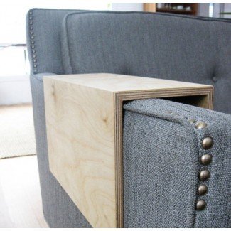  mesa de madera maciza para sofá de brazo 