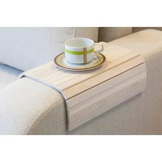  Mesa de bandeja de reposabrazos de sofá de madera flexible - The Green Head 