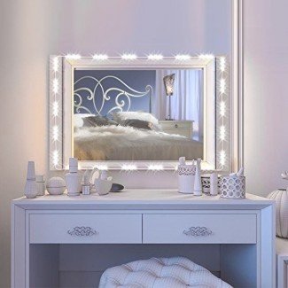  IMAGE Vanity Mirror LED Light, 12.5FT 75 LED Bulbs UL Safety Standard Make up Mirror Kit de luz LED para espejo cosmético con regulador de intensidad - Blanco 