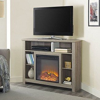  W. Diseños 44 "Wood Corner Highboy Fireplace TV Stand 