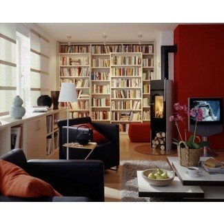  Estantes deslizantes para libros para el cambio de imagen de la sala de estar, espacio ... 