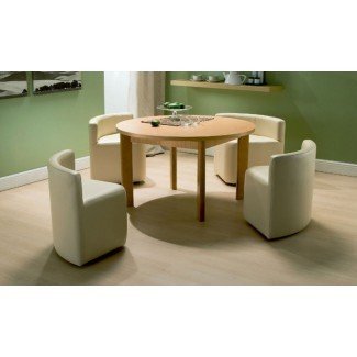  Muebles. Mesa y sillas de madera marrones para ahorrar espacio con ... 
