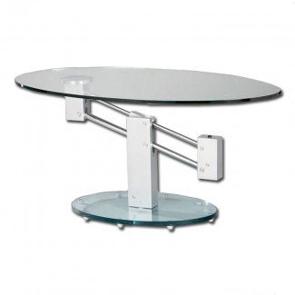  Mesa de centro de vidrio oval de altura ajustable | Buy Glass ... 