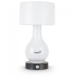  Ivation 6-LED Lámpara de mesa con sensor de movimiento operada por batería - Luz de zona múltiple: solo cuerpo, solo sombra, o tanto cuerpo como sombra - también se puede encender continuamente 
