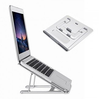  Soporte plegable de aluminio para computadora portátil HONGUO Universal 6 ángulos Soporte de Macbook ventilado de escritorio ajustable para portátiles / iPad / tabletas de 7-15 "