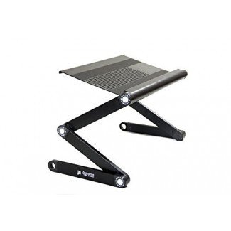  Escritorio / soporte / mesa portátil de aluminio portátil portátil con ventilación Notebook-Macbook-Ergonomic Extra Wide Tray TV Bed Lap Tray Stand Up / Sitting-Black 