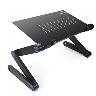  LifeBasis - Bandeja de soporte para computadora portátil, mesa de cama plegable ajustable ... 