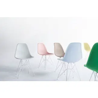  Eames Base de alambre de plástico moldeado de la silla lateral - Herman Miller 