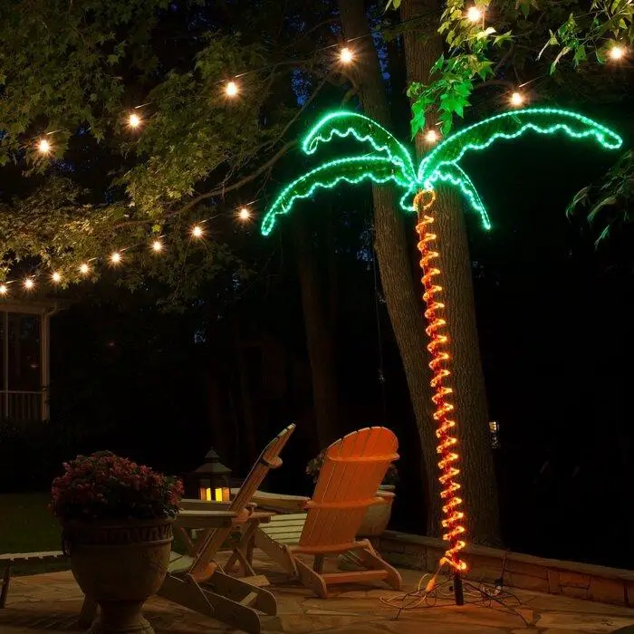 Green Amber Metal Plastic Wide Angle LED Palm Lighted Trees & Branches Plástico de metal ámbar verde Ángulo amplio LED Árboles iluminados de palma y amplificador ; amp; amp; amp; amp; Ramas