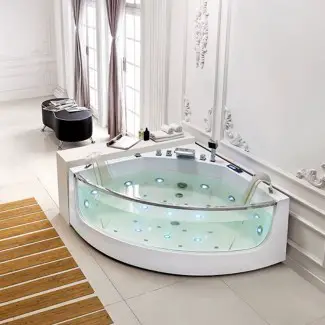  Corner Whirlpool Bathtub, 2 Person Hot Tub 