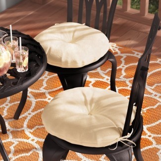 Cojín individual para silla de comedor al aire libre, cojines y cojines  para sillas de comedor de 16 x 16 pulgadas, cojines redondos gruesos para