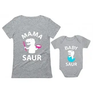  Mama Saur - T-Rex Mom & Baby Saur T-Rex Baby Matching Set 