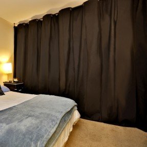  Kit divisor de sala para cortinas colgantes - Pequeño A, para habitaciones de 96 "de alto x 52" a 100 "de ancho 