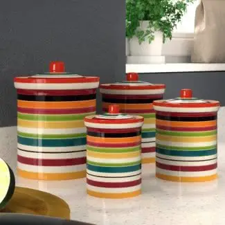  Juego de recipientes de cocina de cerámica de colores 