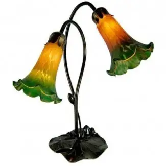  Preciosa lámpara de mesa con tulipanes de colores variados Shades-432 