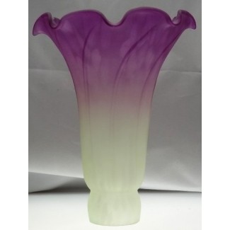  Meyda Dale Tiffany Style Pond Lily Flower Reemplazo de lámpara de vidrio Sombra Azul púrpura / LiteTurquesa (Muy verde lt.) (Tamaño GRANDE) 4.5 "Ancho X 6" Tall X 1.5 "Fitter for Pond Lilly Globe Bulb Lamps 