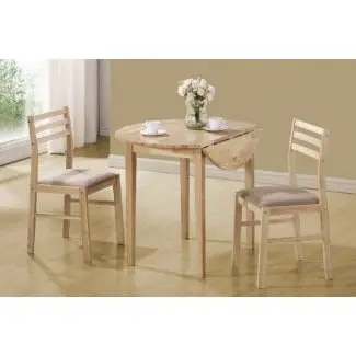  Juego de mesa y sillas de comedor Coaster de 3 piezas en acabado natural 