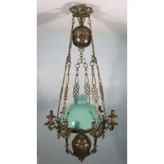  Lámpara colgante de bronce francesa antigua estilo louis xvi 
