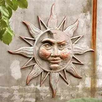  San Pacific Half Face Sun Garden Wall Placa 