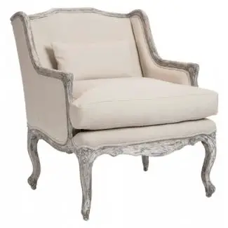  Elliott French Country Barnwood Grey Wing Back Salon Chair 