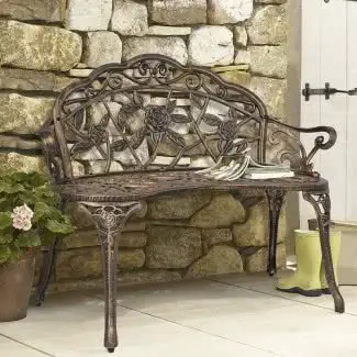  Garden Patio Bench con marco de acero 