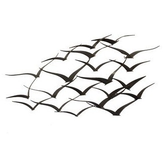  Arte de pared con bandada de pájaros voladores de metal 