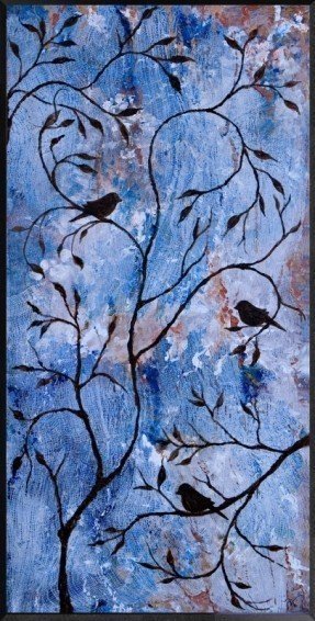  Cuadro de pájaros azules Imprimir 