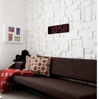  Reloj de pared LED rectangular negro 