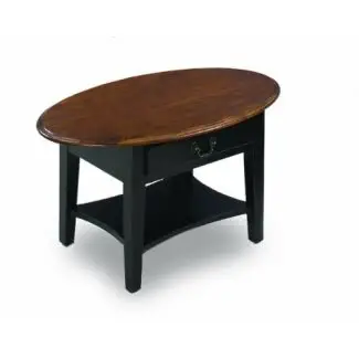  Leick Oval Coffee Table, Slate Black 