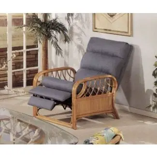  Silla reclinable para muebles tapizados en ratán Newton fabricada en EE. UU. 